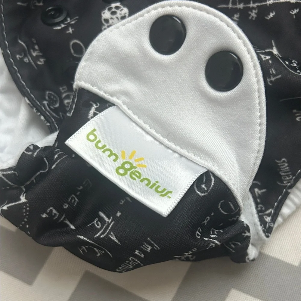 BumGenius Black Science Print Diaper Cover